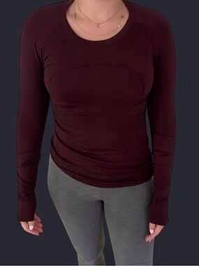 Lululemon Swiftly Tech Long Sleeve Top - Burgundy